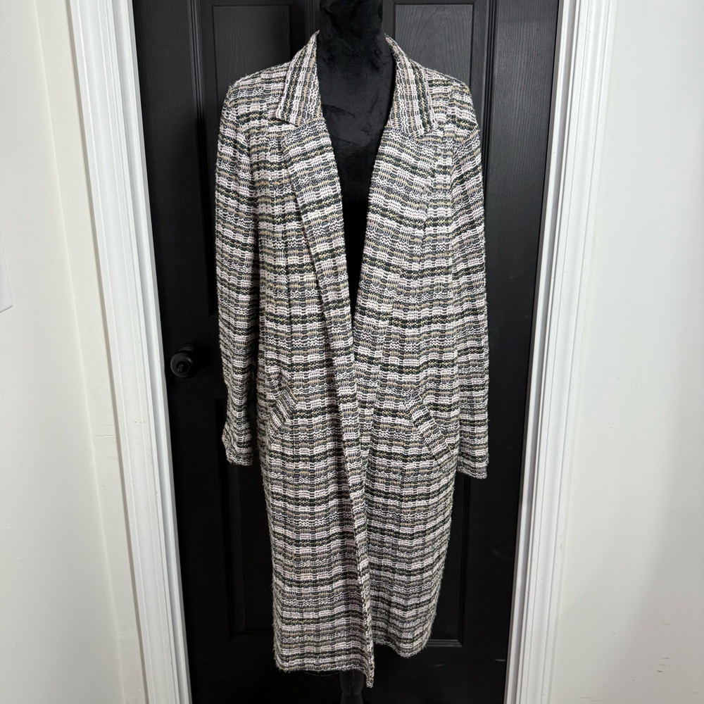MELLODAY Women's Long Plaid Blazer